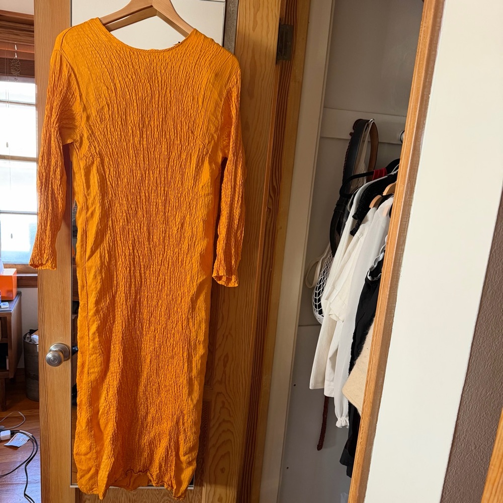 Topshop Bright Orange Long Sleeve Dress